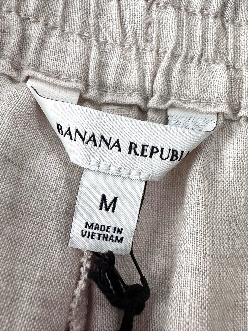 Banana Republic 100% Linen Beige European Flax Wide Leg Pants Womens Medium NWT